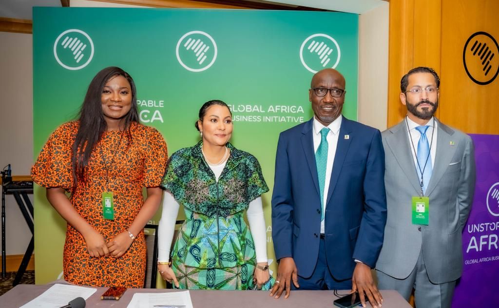 [L-R] Naomi Nwokolo, Executive Director, UN Global Compact Network Nigeria, Dr. Doris Nkiruka Uzoka-Anite, the Honourable Minister for Trade & Investment of Nigeria, Mele Kyari, OFR, Group Chief Executive Officer (GCEO) of NNPC Limited and Maher Giundi, International Business Advisor to GCEO, NNPC Limited at the official signing ceremony.